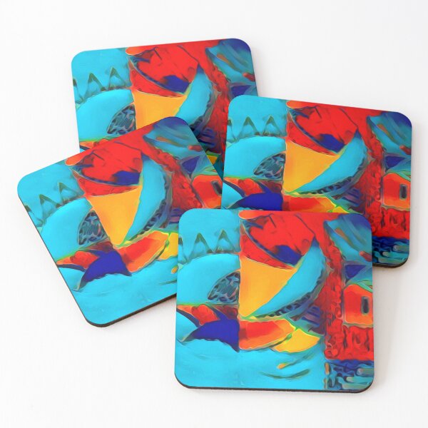 Item preview, Play of colours with red, orange and blue tones designed and sold by jumapa.