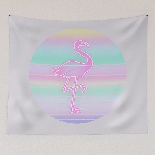 Item preview, Retro 80s Tropical Sun Vaporwave Summer Pink Flamingo designed and sold by IZiets.
