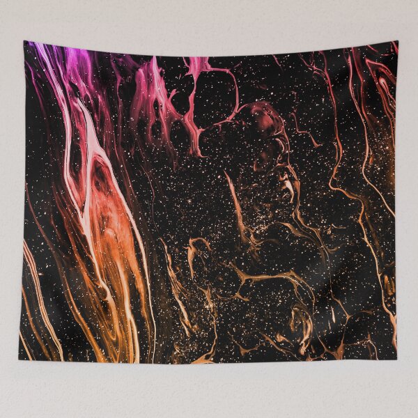 Item preview, “Space Oddity” abstract, colored collage of spherical currents in space in rainbow spectral colors designed and sold by N-o-r-d-l-y-s.