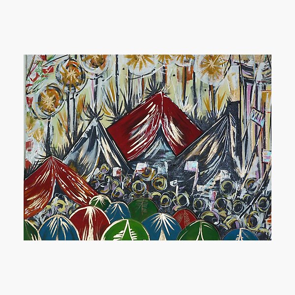 Glastonbury festival camping themed prints Photographic Print