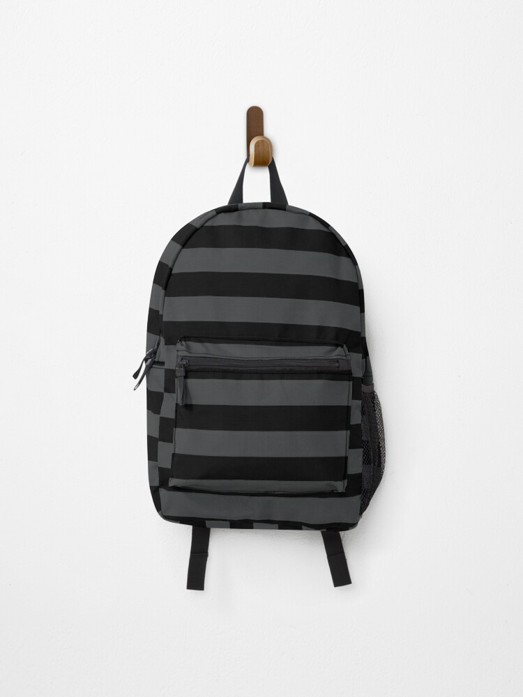 gray striped backpack