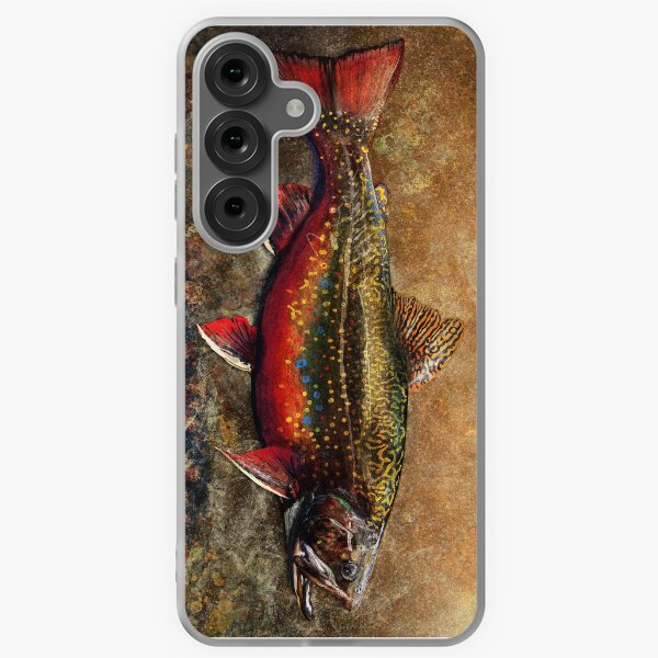 Vista previa del artículo con la obra «Ilustración de trucha de arroyo macho de desove», diseñado y vendido por fishweardesigns.