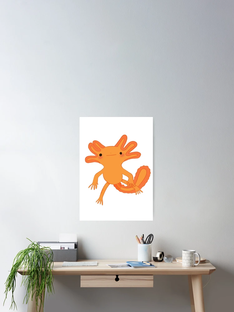 Thumbnail 2 of 3, Poster, orange axolotl designed and sold by kitty froggo.