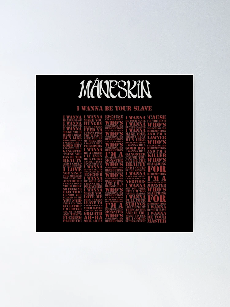 Måneskin - I Wanna be Your Slave Lyrics 