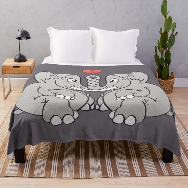 Item preview, Couple of sweet elephants in love intertwining trunks designed and sold by Zoo-co.