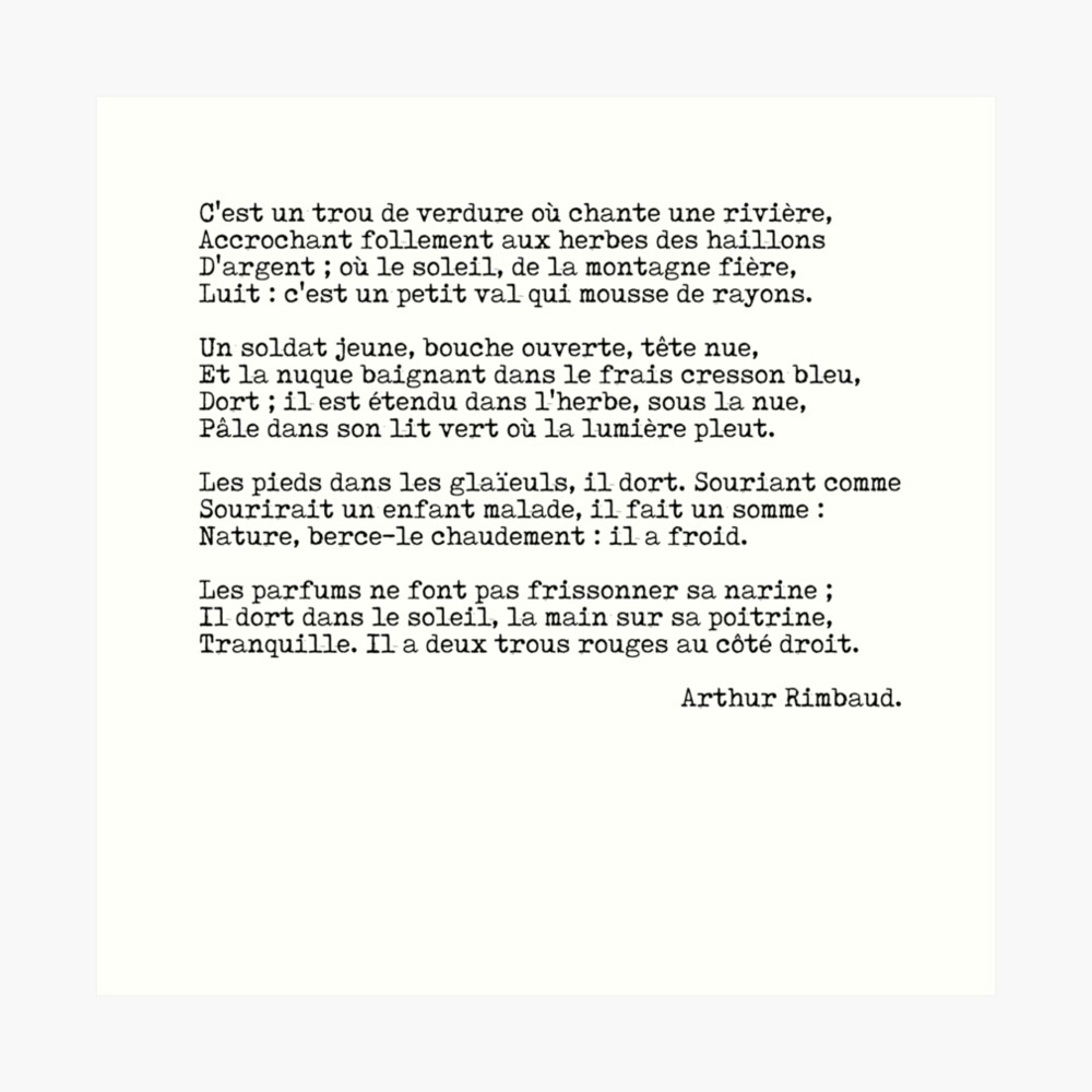 Rimbaud Arthur The Sleeper of the Val poem