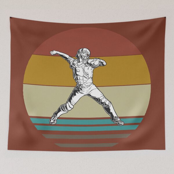 Item preview, Retro 80s Tropical Sun Vaporwave Summer Baseball Thrower designed and sold by IZiets.