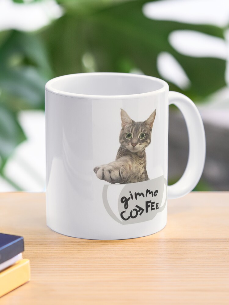 Handmade Cat design Coffee mug