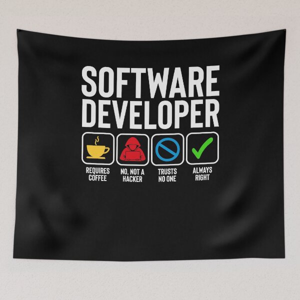 Item preview, Software Developer Funny Illustration designed and sold by Silver Medal.