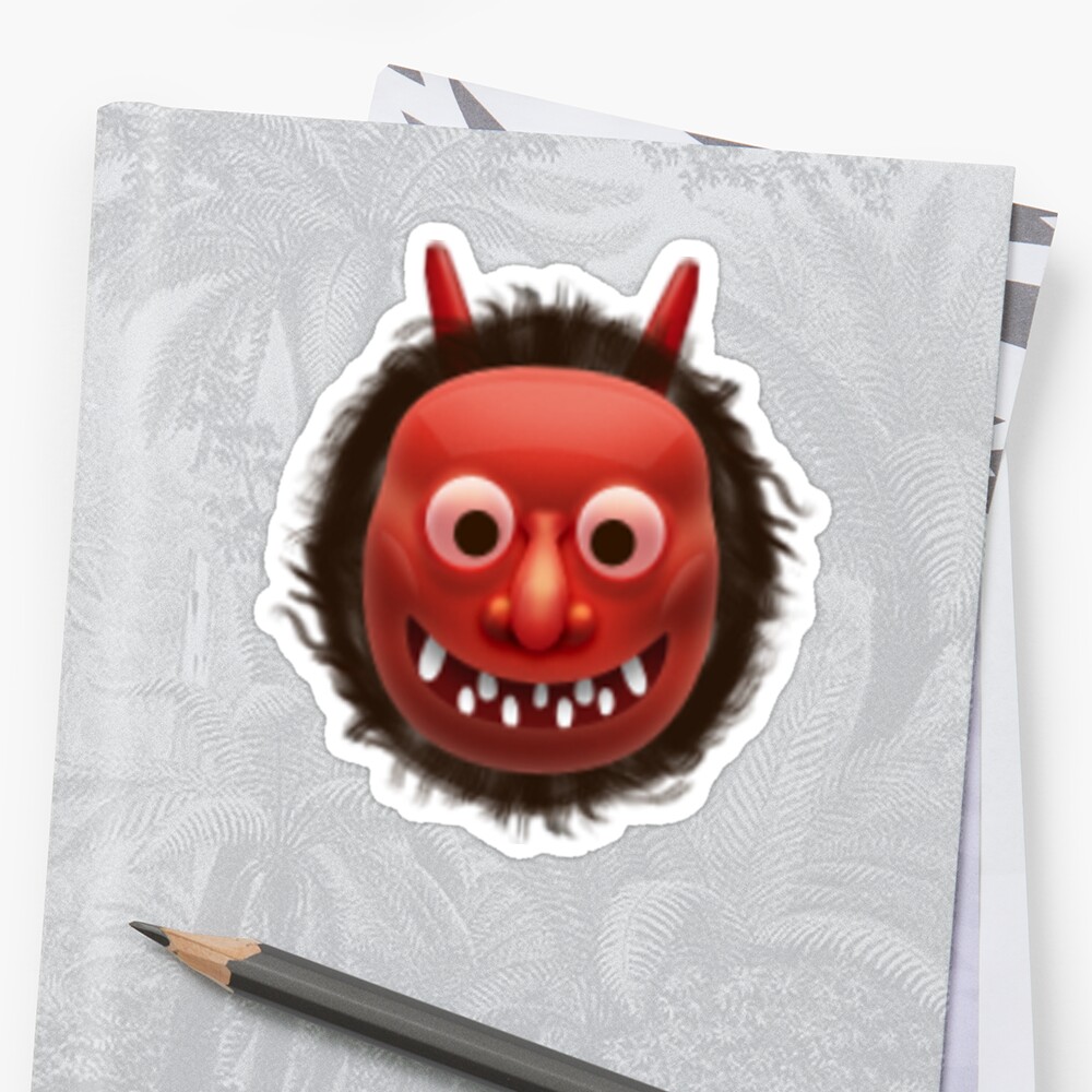 Japanese Ogre Emoji Sticker By Khavens Redbubble