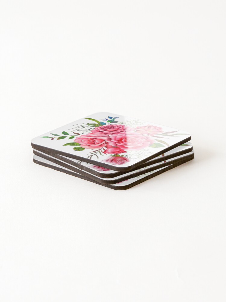 Thumbnail 4 of 5, Coasters (Set of 4), Red Roses30 designed and sold by candy-11.