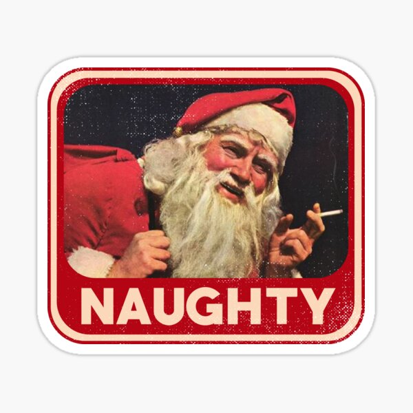 Naughty Smoking Santa Sticker
