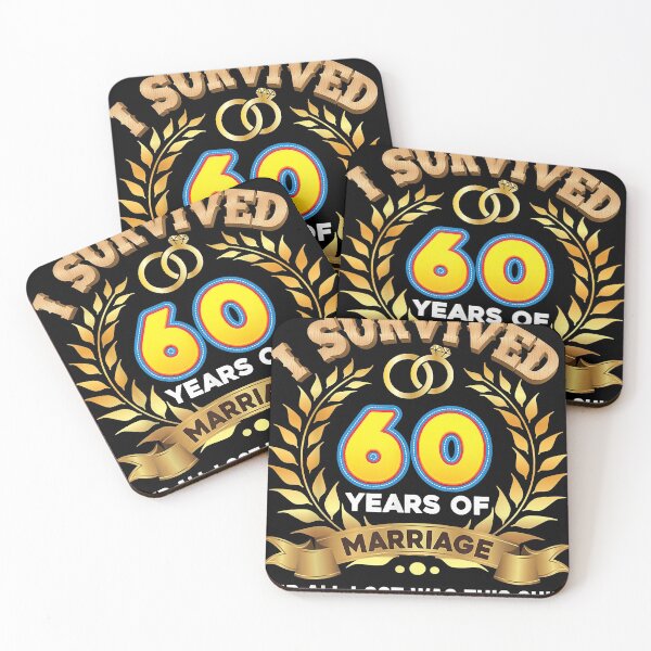 Item preview, I Survived 60 Years Of Marriage 60th Wedding Anniversary designed and sold by FredStonee.