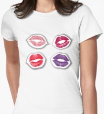 Kiss me. Women's Fitted T-Shirt
