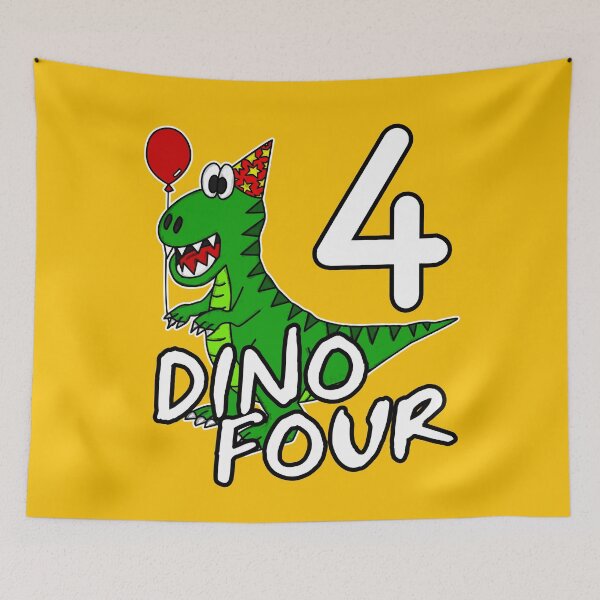 Item preview, Dino Four 4th Birthday Dinosaur T-Rex Funny designed and sold by doodlerob.