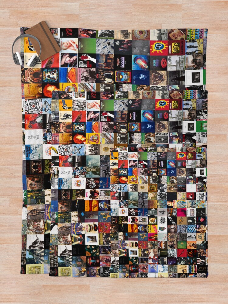 Alternate view of Greatest Rock Albums Collage Throw Blanket