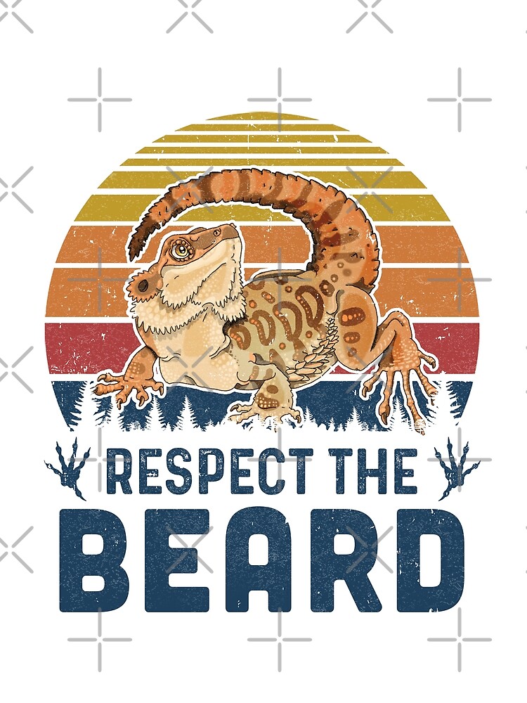 Respect The Beard Vintage Funny Bearded Dragon Poster By Brittingham Redbubble