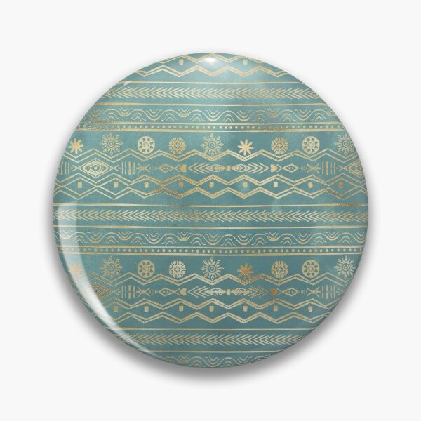 Item preview, Gold Teal Tribal geometric Design designed and sold by InovArtS.