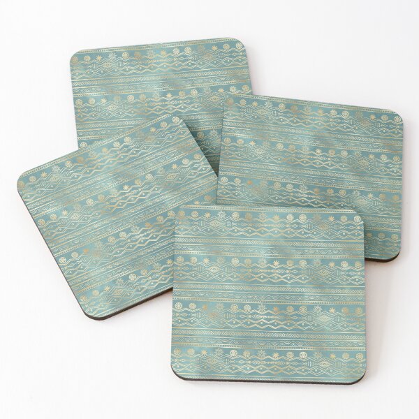 Item preview, Gold Teal Tribal geometric Design designed and sold by InovArtS.