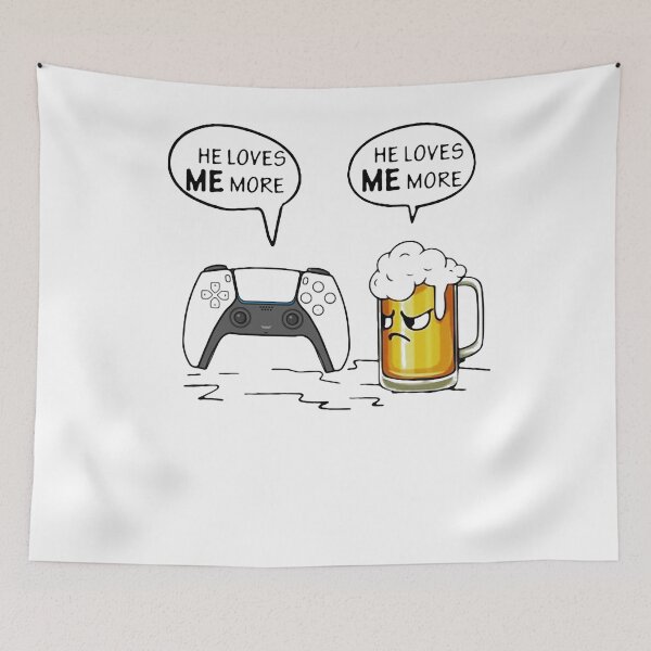 Item preview, HE LOVES ME MORE COMPUTER GAME AND BEER SHIRT1 designed and sold by NormaEng.