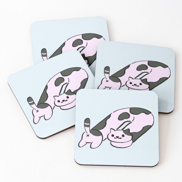 Item preview, I draw speckles and spots doing the long cat in cow u tunnel meme designed and sold by RansRoom.