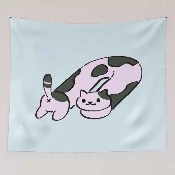 Item preview, I draw speckles and spots doing the long cat in cow u tunnel meme designed and sold by RansRoom.