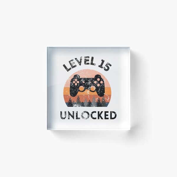 Item preview, Level 15 Unlocked Retro Sunset 15th Birthday  designed and sold by MagicArtworks.