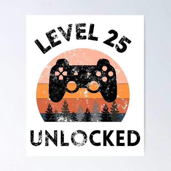 Item preview, Level 25 Unlocked Retro Sunset 25th Birthday Entering Adulthood designed and sold by MagicArtworks.