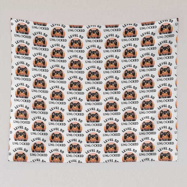 Item preview, Level 50 Unlocked Retro Sunset 50th Birthday Half A Century designed and sold by MagicArtworks.