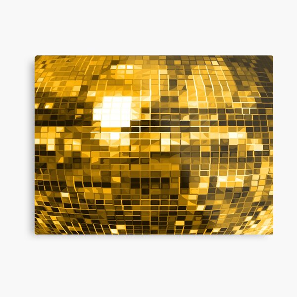 Gold Yellow Disco Ball  Metal Print for Sale by Deborah Camp