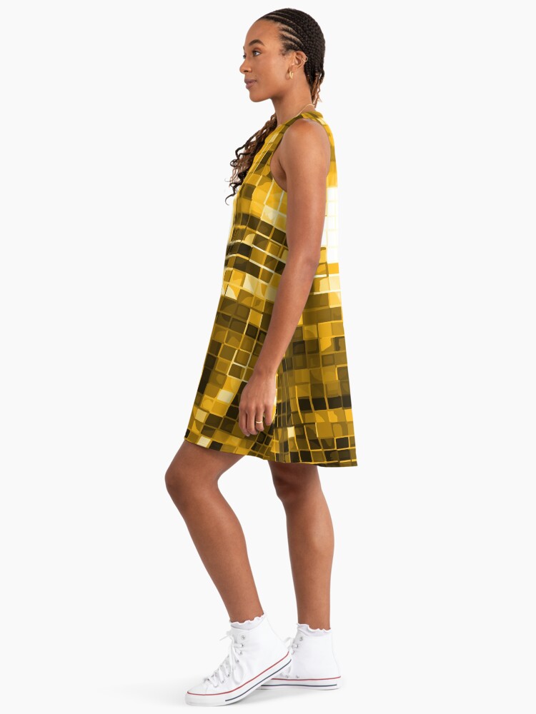 white gold black and blue dress Disco Queen Dress in Gold