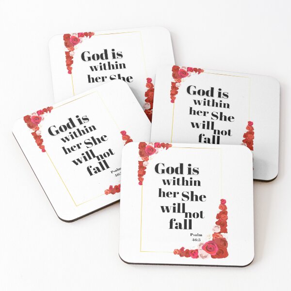 Item preview, Red Floral Christian Quote 46:5  designed and sold by WordsOfHope.