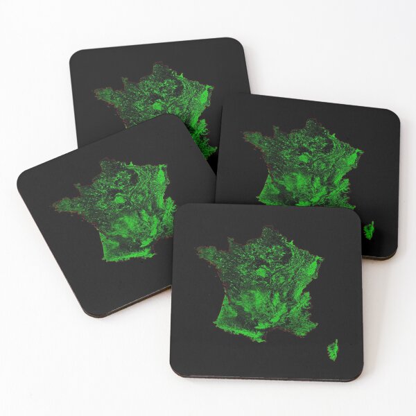 Item preview, France Forest Cover Map with Black Background designed and sold by GrasshopperGeo.