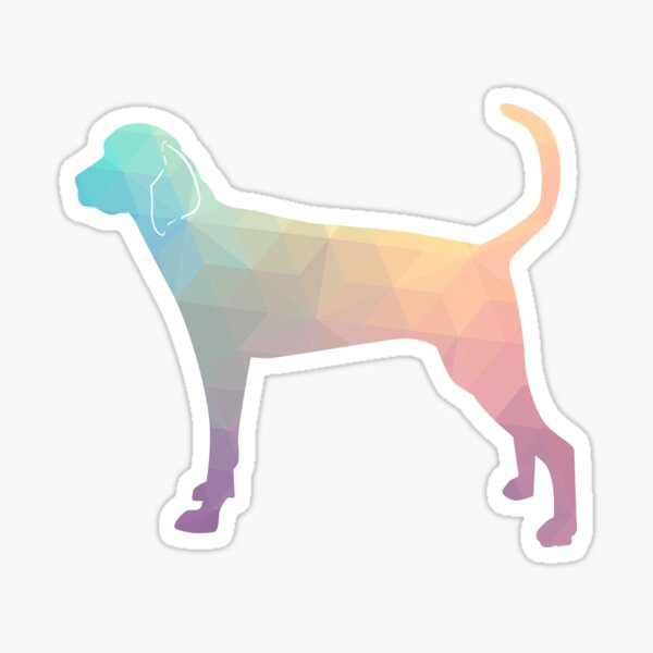 Treeing Walker Coonhound Colorful Geometric Pattern Silhouette - Pastel Sticker