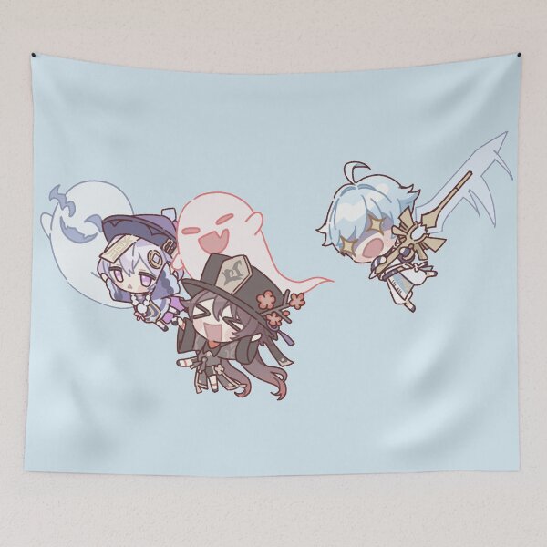 Item preview, Genshin Impact Chibi Chongyun,  Qiqi, and Hu Tao designed and sold by NewEraMutant.