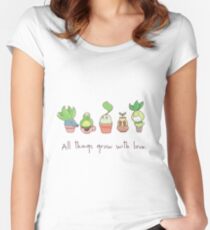 ALL THINGS GROW WITH LOVE Women's Fitted Scoop T-Shirt