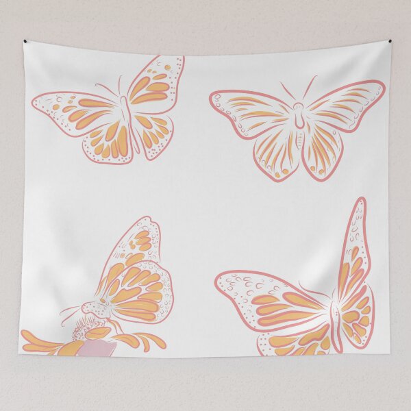 Aperçu de l'œuvre Pack de beaux papillons - papillons esthétiques rose blush créée et vendue par Amalzaki.