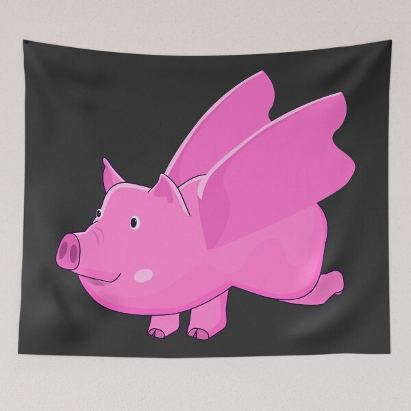 Item preview, flying pink pig - Funny sticker designed and sold by DahiyaTees.