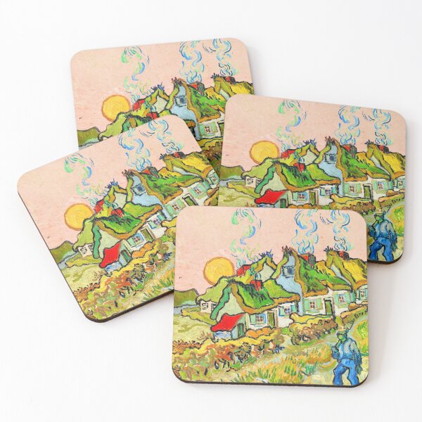 Item preview, Houses And Figure By Vincent Van Gogh - 1890 - Restored By Leonardo Digenio designed and sold by LeonardoDigenio.
