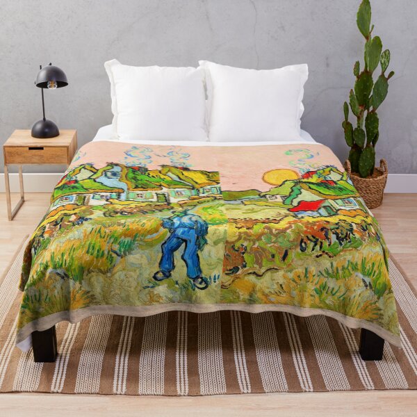 Item preview, Houses And Figure By Vincent Van Gogh - 1890 - Restored By Leonardo Digenio designed and sold by LeonardoDigenio.
