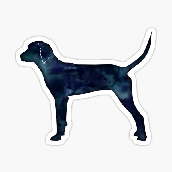 Redbone Coonhound Black Watercolor Silhouette Sticker