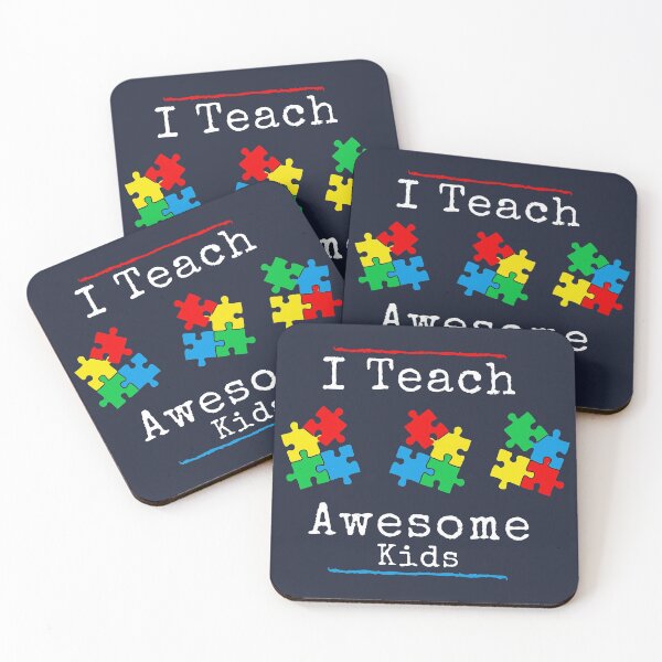 Item preview, I Teach Awesome Kids Autism Awareness Teacher Quote designed and sold by Color-Sparkle.