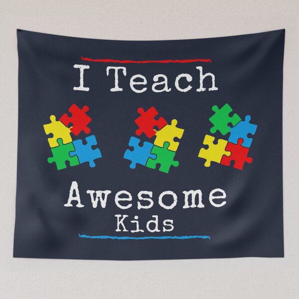 Item preview, I Teach Awesome Kids Autism Awareness Teacher Quote designed and sold by Color-Sparkle.