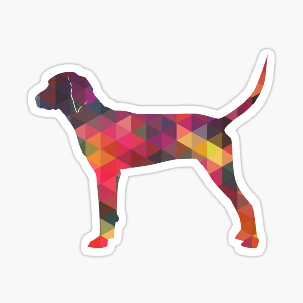 Redbone Coonhound Colorful Geometric Pattern Silhouette - Multi Sticker