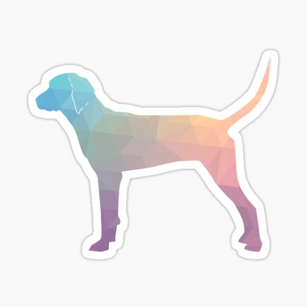 Redbone Coonhound Colorful Geometric Pattern Silhouette - Pastel Sticker