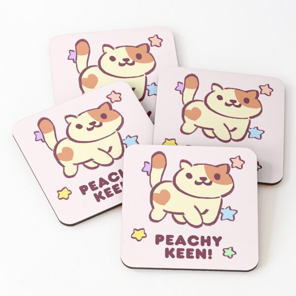 Item preview, I draw peaches the cat being just peachy / peachy keen text designed and sold by RansRoom.