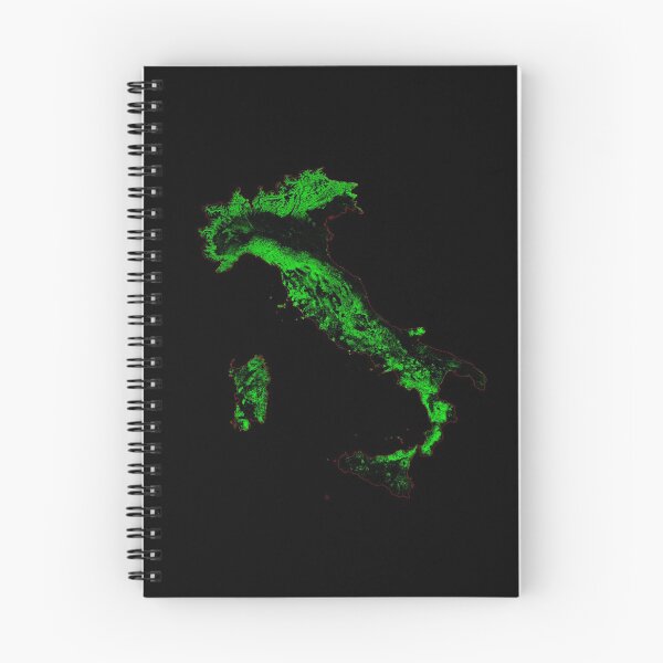 Item preview, Italy Forest Cover Map with Black Background designed and sold by GrasshopperGeo.