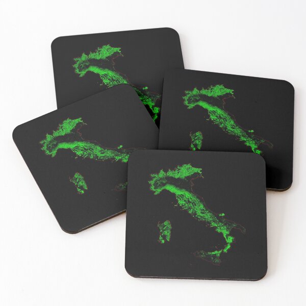 Item preview, Italy Forest Cover Map with Black Background designed and sold by GrasshopperGeo.