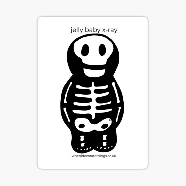 Jelly baby X-ray skeleton cartoon Sticker
