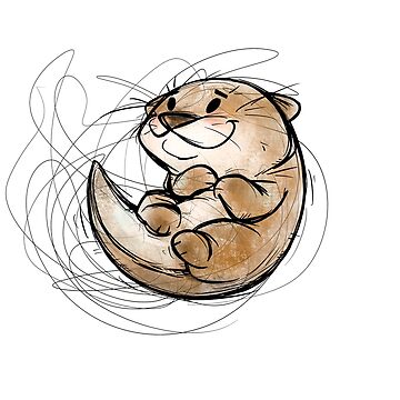 Vorschaubild zum Design Baby Otter Scribble Critter Sticker von AmberCheever